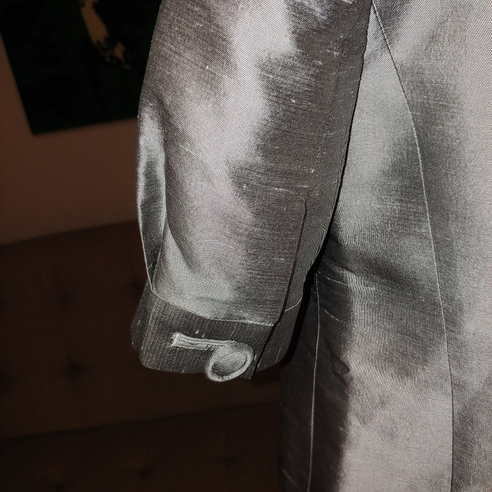 Loft silk shantung metallic cropped jacket NWOT - Picture 9 of 12